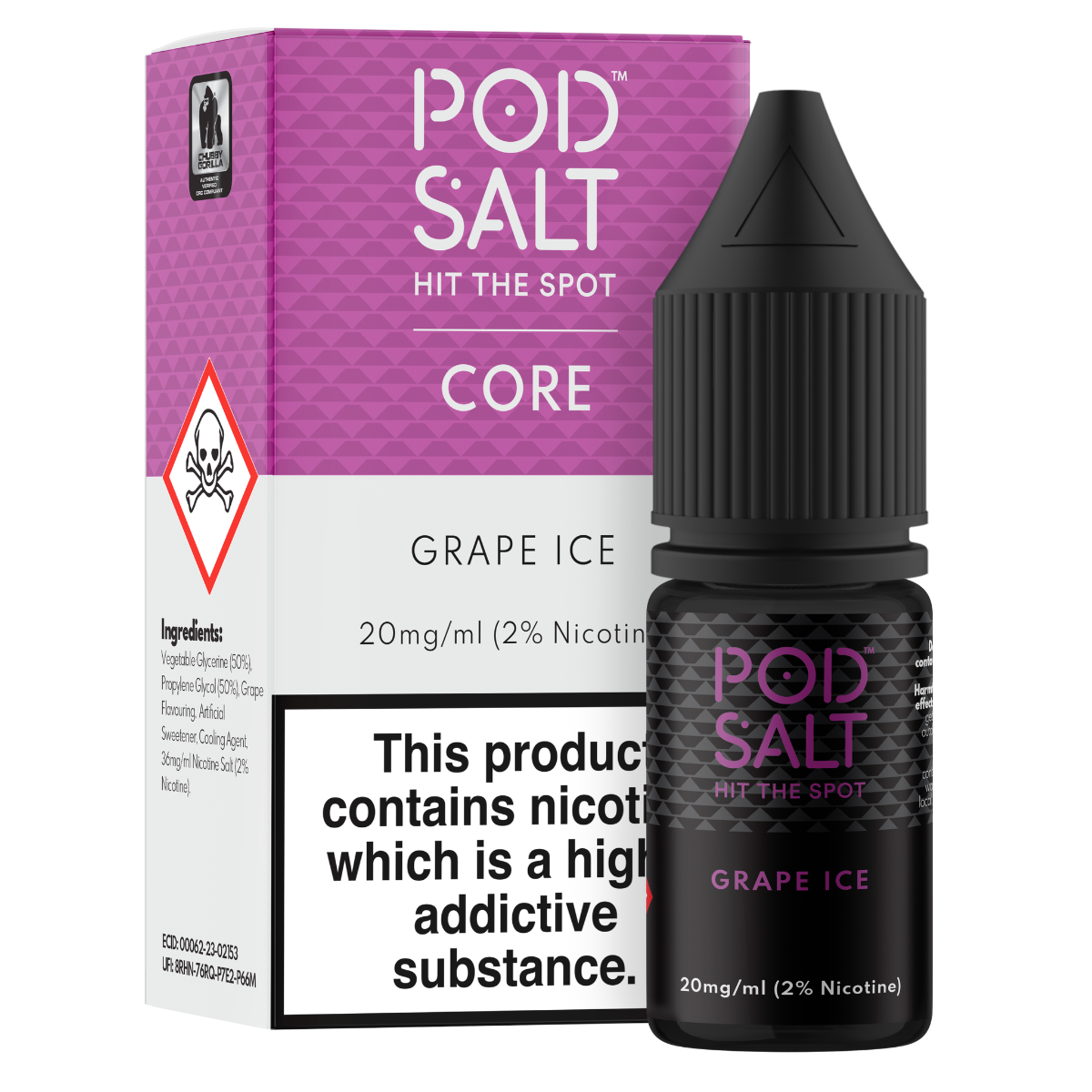 Pod Salt Core Grape Ice 10ml Nicotine Salt E-Liquid Pod Salt UK Pod Salt Core Grape Ice 10ml Nicotine Salt E-Liquid Pod Salt UK