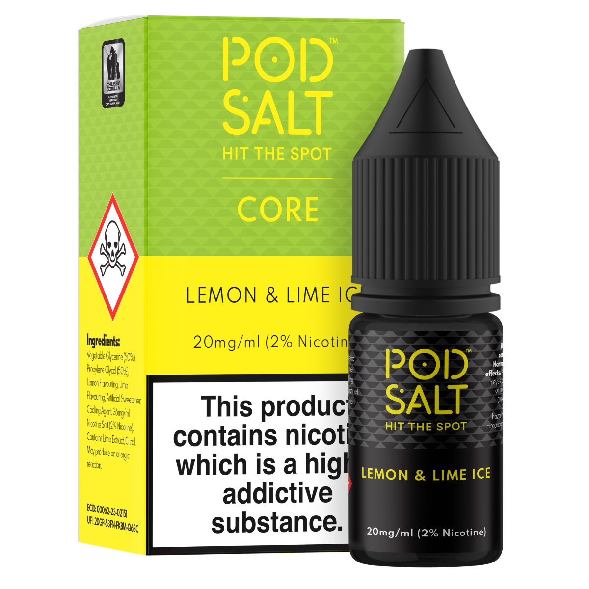 Pod Salt Core Lemon & Lime Ice 10ml Nicotine Salt E-Liquid