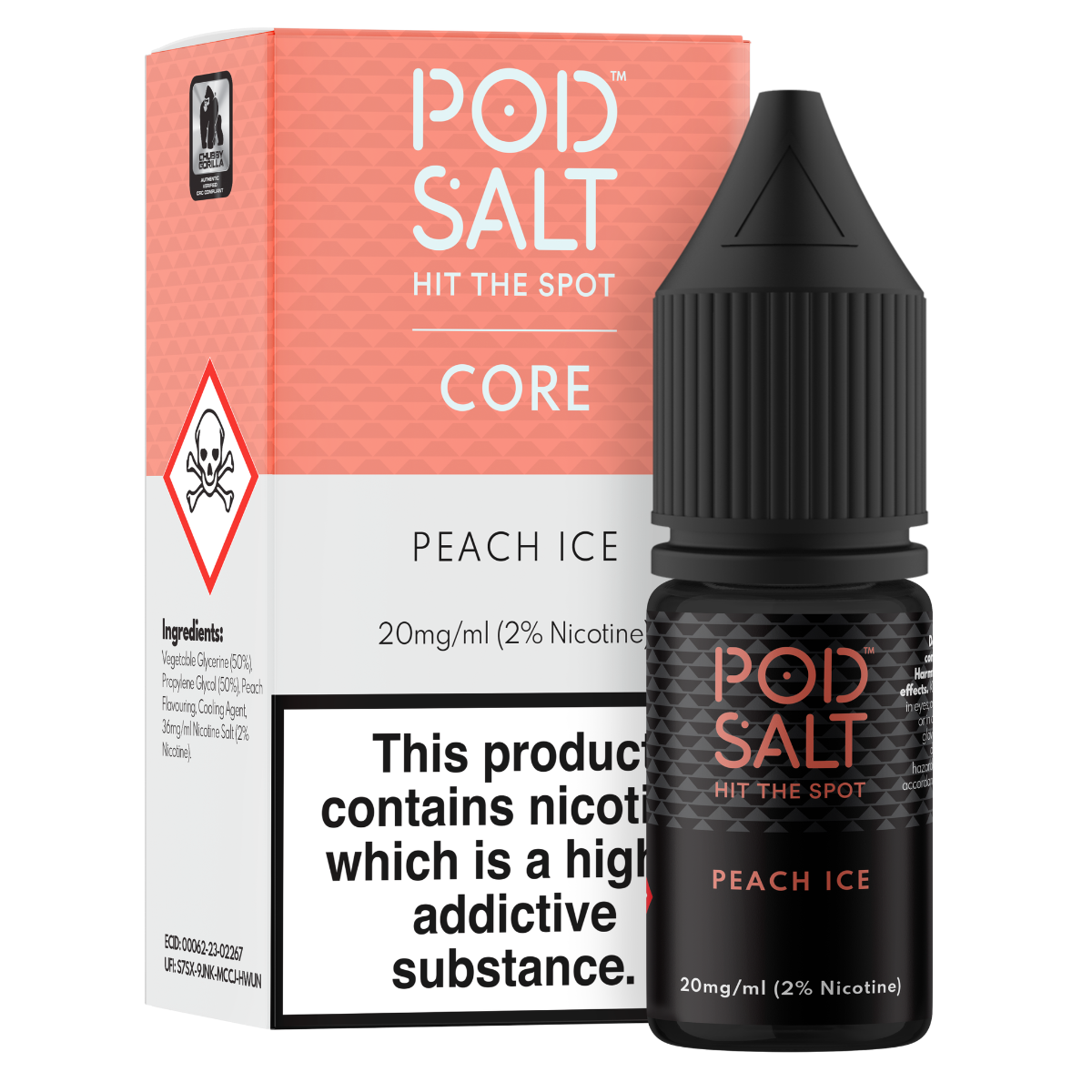 Pod Salt Core Peach Ice 10ml Nicotine Salt E-Liquid