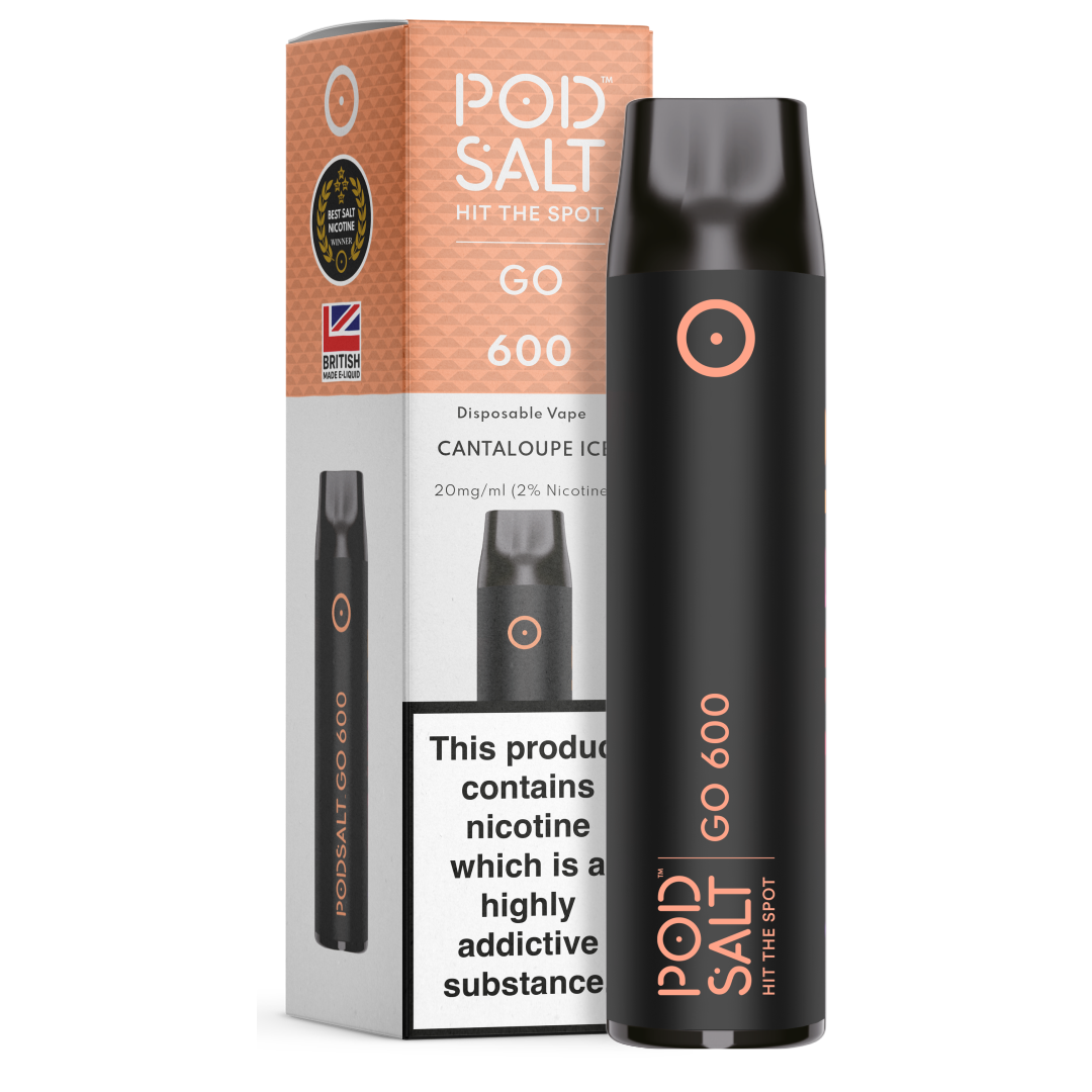Pod Salt GO 600 Cantaloupe Ice Disposable Device Pod Salt UK Pod Salt GO 600 Cantaloupe Ice Disposable Device Pod Salt UK