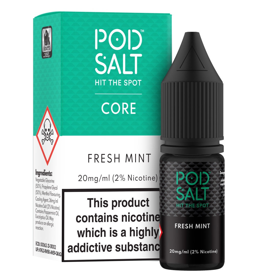Pod Salt Fresh Mint vape white Kandura - Pod Salt | Nicotine Salt E-liquid | Fresh Mint – Pod Salt UK