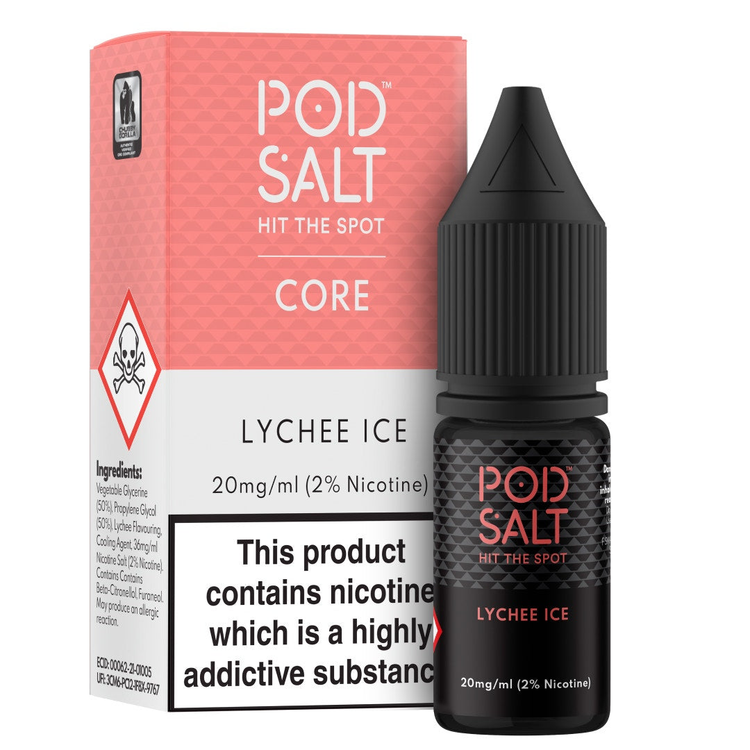 Pod Salt | Nicotine Salt E-liquid | Lychee Ice Pod Salt UK Pod Salt | Nicotine Salt E-liquid | Lychee Ice Pod Salt UK