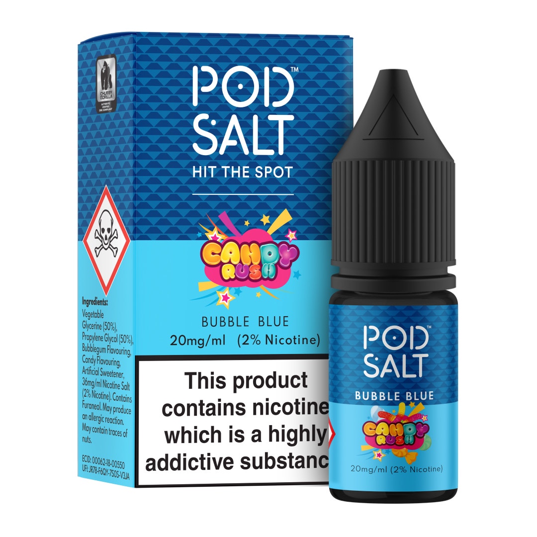 Pod Salt Bubble Blue 10ml Nicotine Salt E-Liquid Fusion
