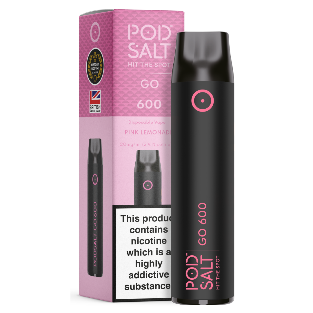 Pod Salt GO 600 Pink Lemonade Disposable Device Pod Salt UK Pod Salt GO 600 Pink Lemonade Disposable Device Pod Salt UK