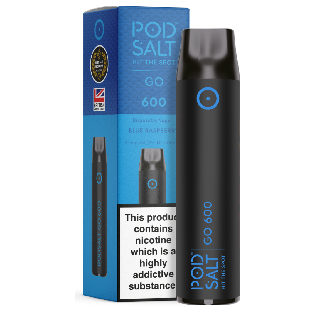 Pod Salt GO 600 Blue Raspberry Disposable Device Pod Salt UK Pod Salt GO 600 Blue Raspberry Disposable Device Pod Salt UK