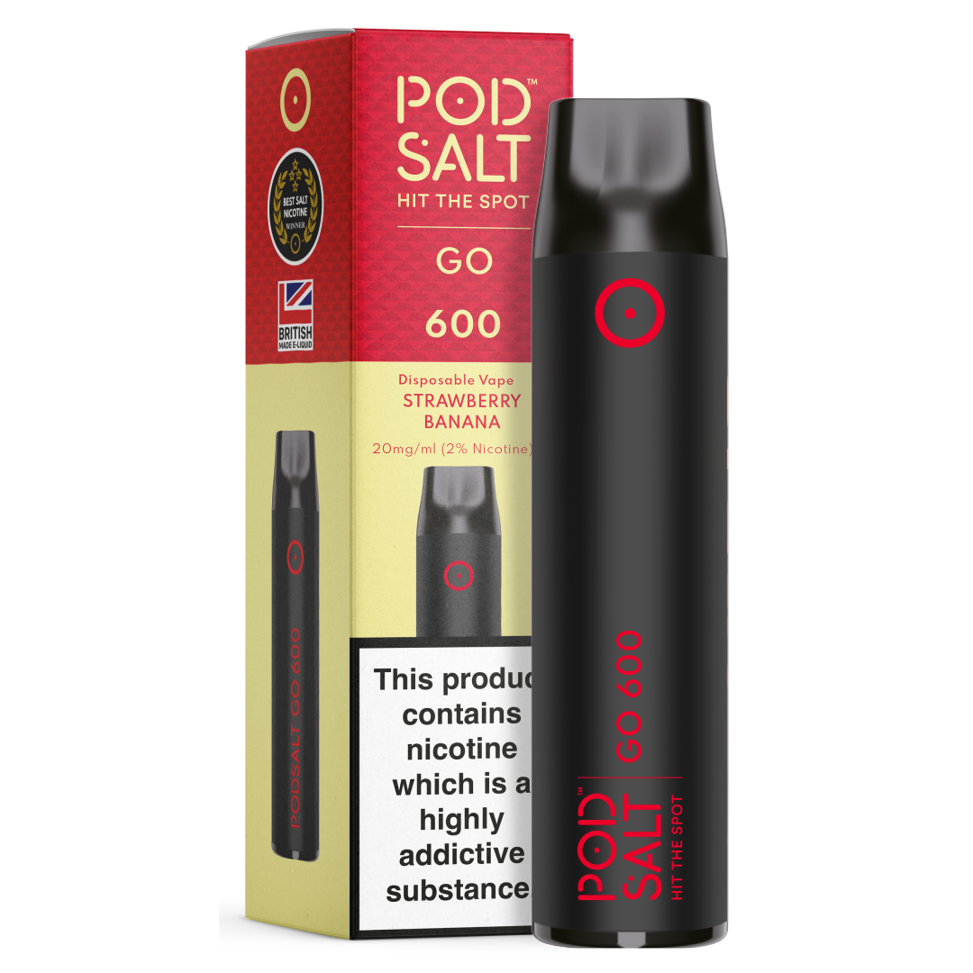 Pod Salt GO 600 Strawberry Banana Disposable Device Pod Salt UK Pod Salt GO 600 Strawberry Banana Disposable Device Pod Salt UK