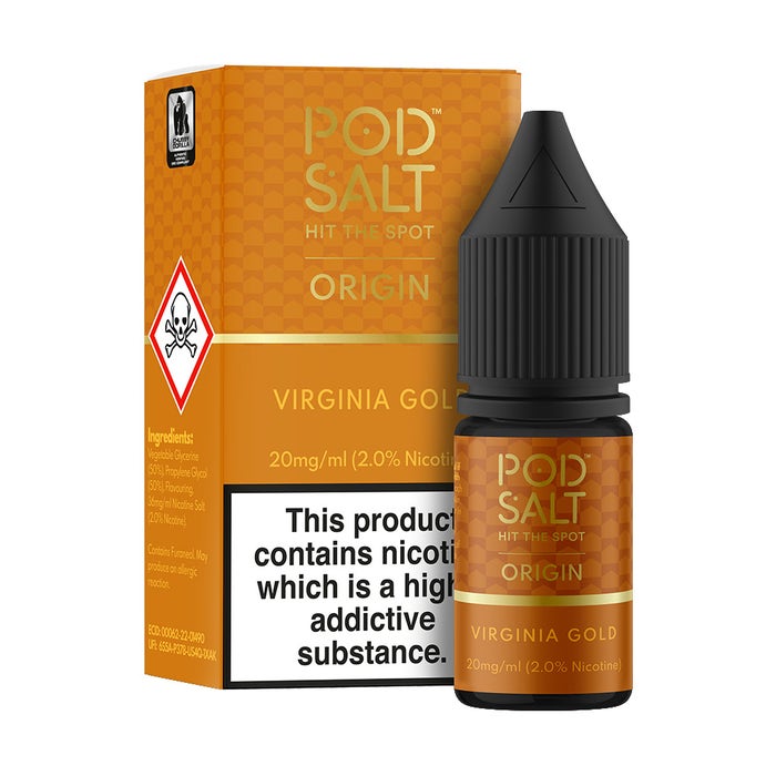 Pod Salt Origin Virginia Gold 10ml Nicotine Salt E-Liquid Pod Salt UK Pod Salt Origin Virginia Gold 10ml Nicotine Salt E-Liquid Pod Salt UK