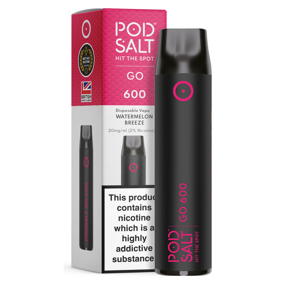 Pod Salt GO 600 Watermelon Breeze Disposable Device Pod Salt UK Pod Salt GO 600 Watermelon Breeze Disposable Device Pod Salt UK