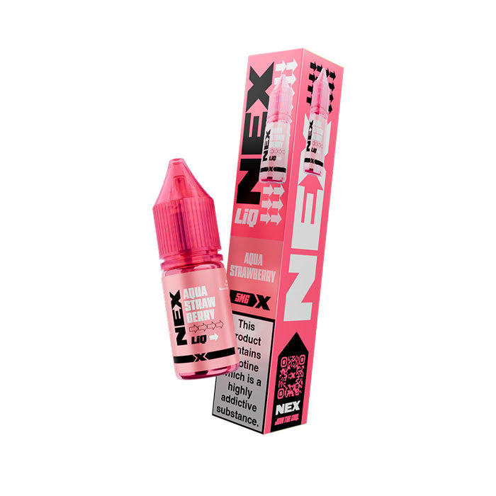 Aqua Strawberry NexLiq 10ml Nic Salt E-Liquid and Box