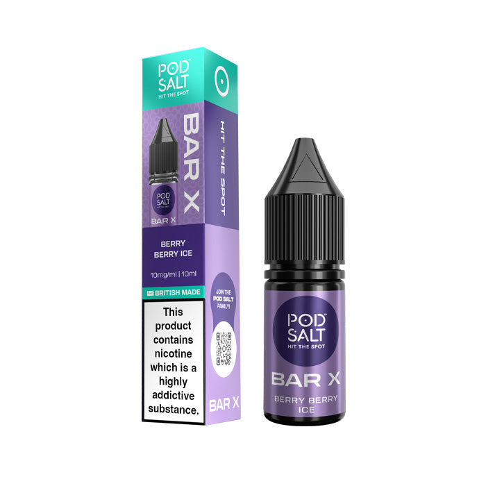 Berry Berry Ice Pod Salt Bar X Nic Salt Bottle and Box