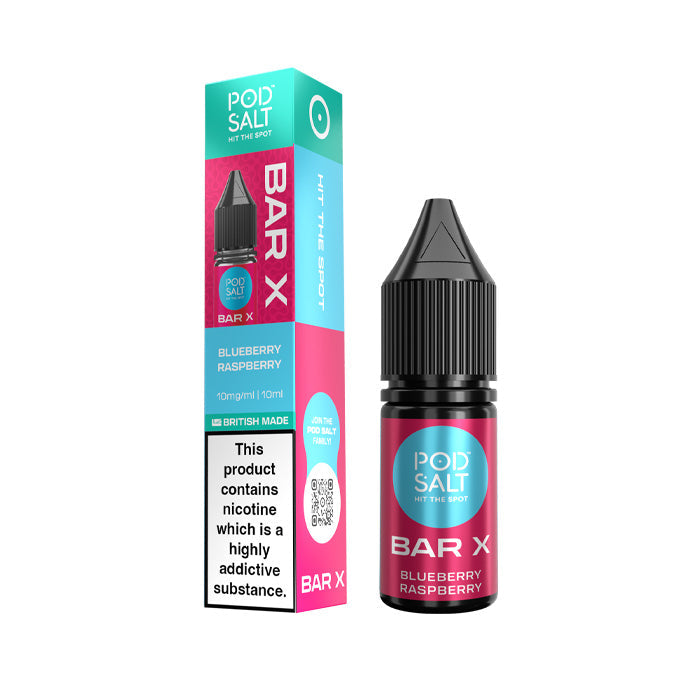 Blueberry Raspberry Pod Salt Bar X Nic Salt Bottle and Box