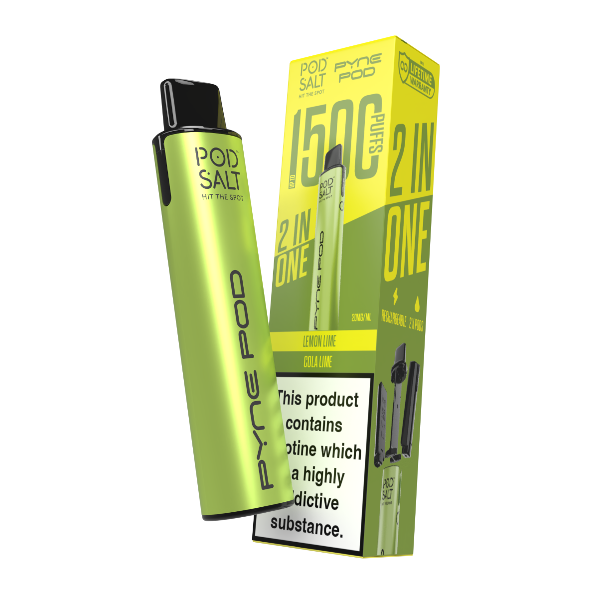 super fog thc vape Pod Salt Pyne Pod 2 in 1 Device Lime Edition – Pod Salt UK