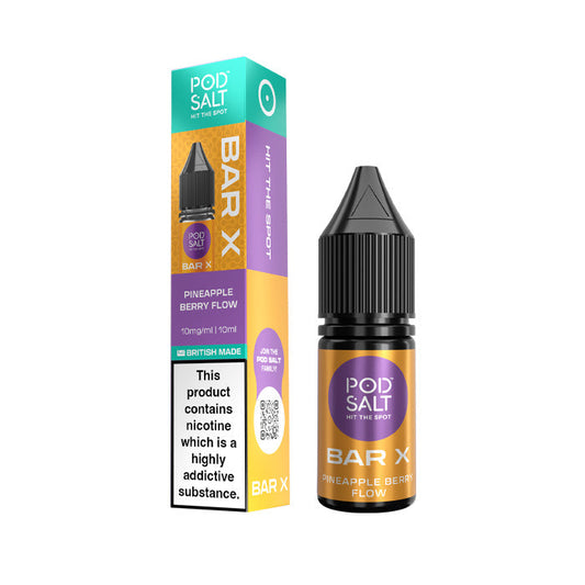 Pineapple Berry Flow Pod Salt Bar X Nic Salt Bottle and Box
