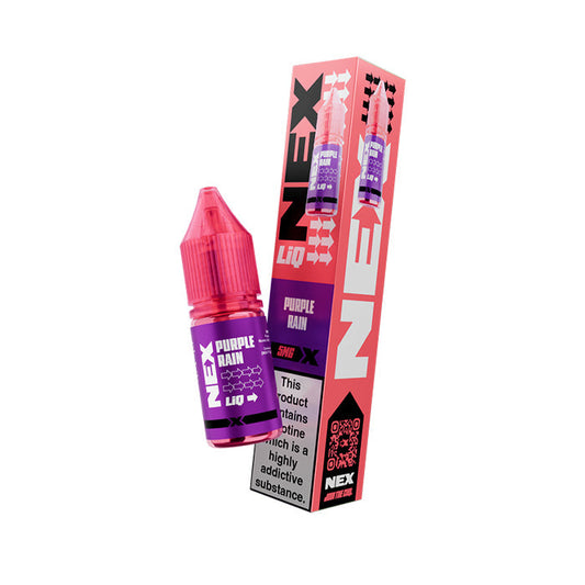 Purple Rain NexLiq 10ml Nic Salt E-Liquid and Box