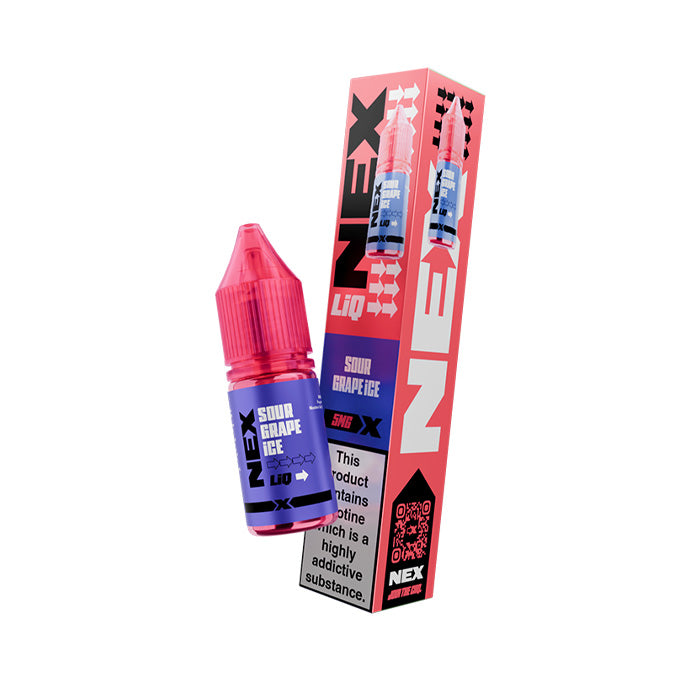 Sour Grape Ice NexLiq 10ml Nic Salt E-Liquid and Box