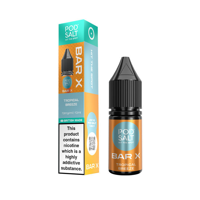 Tropical Breeze Pod Salt Bar X Nic Salt Bottle and Box